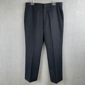 VTG Michael J Daniel Gray Pinstripe 100% Worsted Wool Dress Pants USA Made 34
